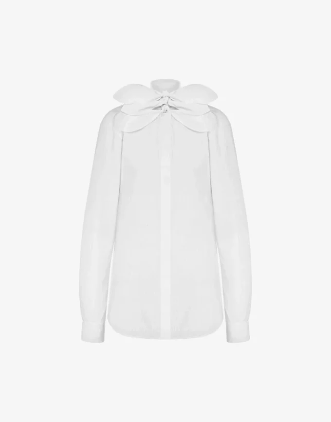 Camicia in popeline di cotone jacquard