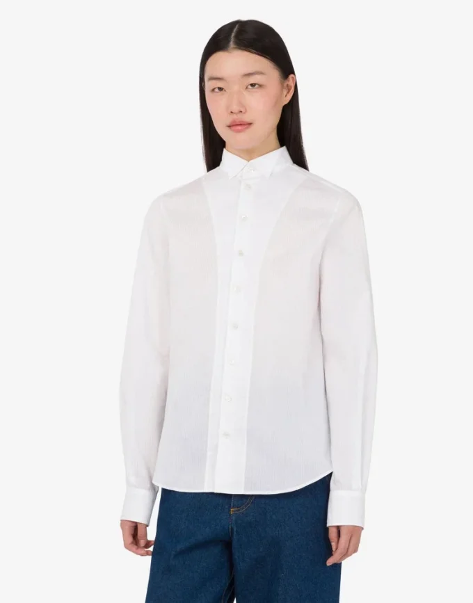 Camicia in popeline di cotone jacquard