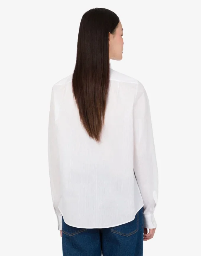 Camicia in popeline di cotone jacquard