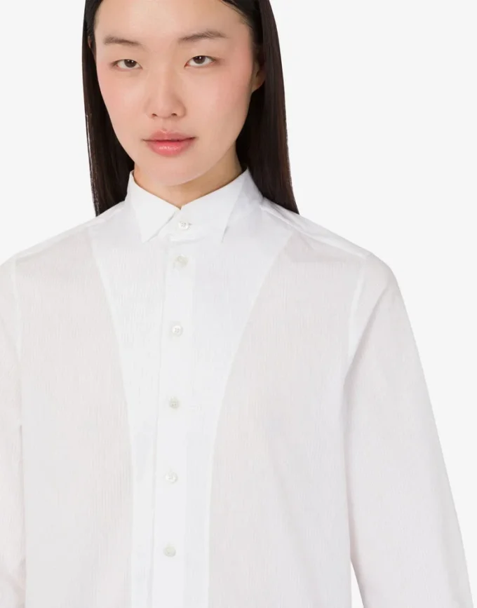 Camicia in popeline di cotone jacquard