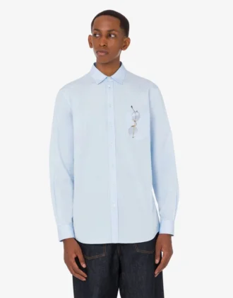 Camicia in popeline di cotone stampato