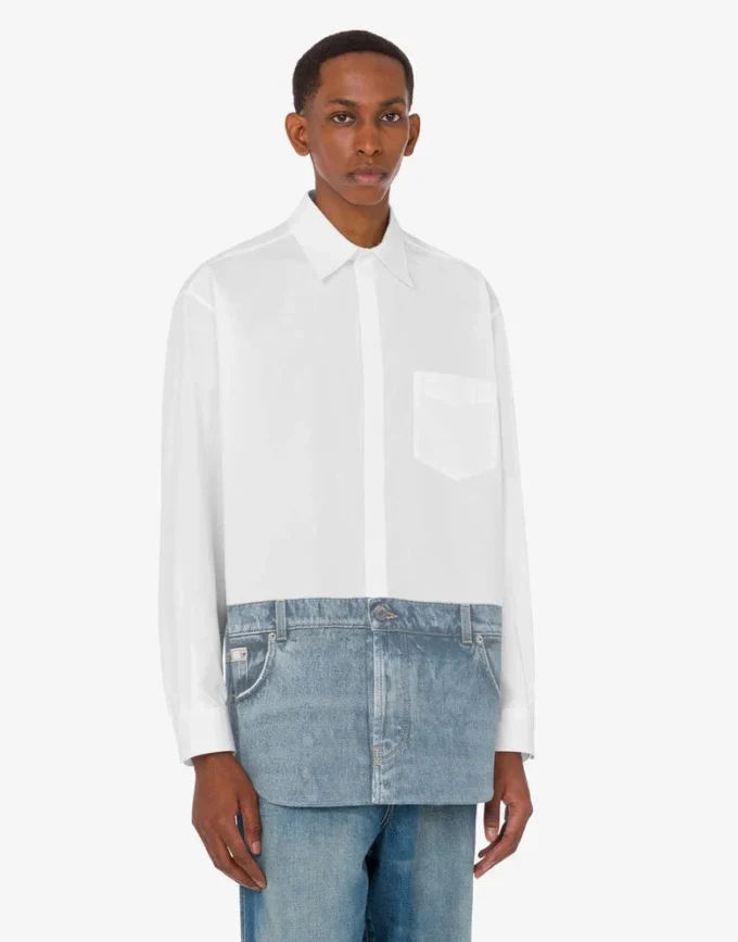 Camicia in popeline di cotone stampato Camicia in popeline di cotone stampato
