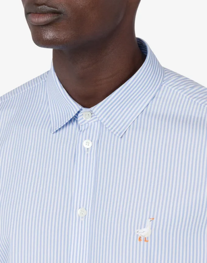 Camicia in popeline Ricamo con oca Camicia in popeline Ricamo con oca