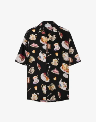 Camicia in raso di seta stampato