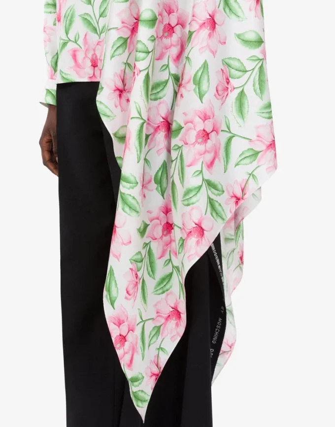 Camicia in twill di seta stampato