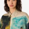 Camicia in twill di seta stampato Camicia in twill di seta stampato