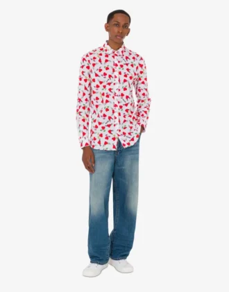 Camicia leggera in popeline di cotone con stampa