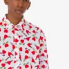 Camicia leggera in popeline di cotone con stampa Camicia leggera in popeline di cotone con stampa