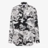 Camicia leggera in popeline di cotone con stampa oca Camicia leggera in popeline di cotone con stampa oca