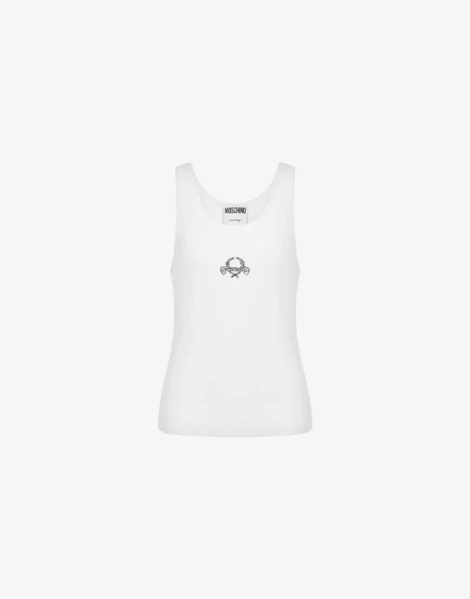 Canotta in cotone elasticizzato con logo Laurel Crown