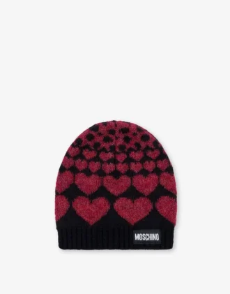 Cappello con intarsi in misto mohair