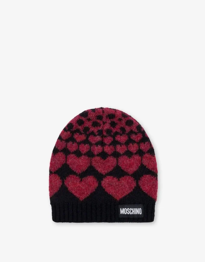 Cappello con intarsi in misto mohair