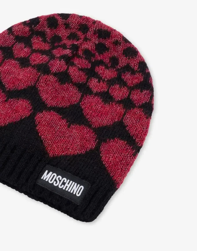 Cappello con intarsi in misto mohair