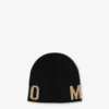 Cappello in maglia con logo in lettere dorate