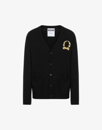 Cardigan in lana e cashmere Ricamo corona d’alloro