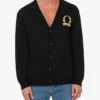Cardigan in lana e cashmere Ricamo corona d’alloro