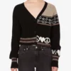 Cardigan in misto lana intarsio
