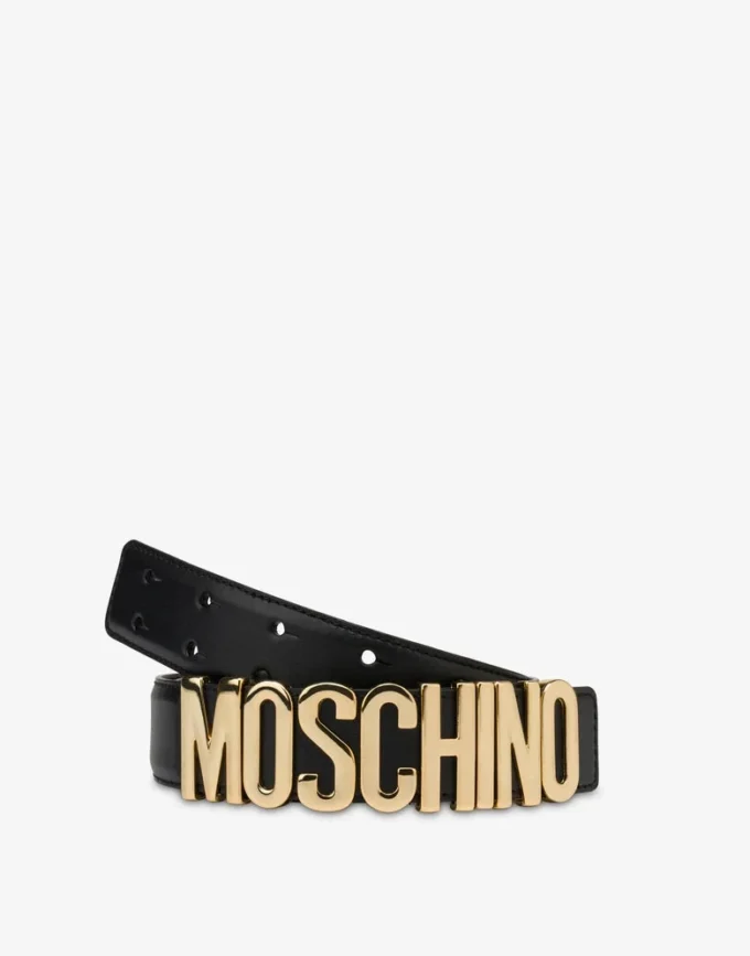 Cintura in pelle con logo
