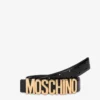 Cintura in pelle di vitello con logo Lettering