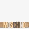 Cintura in pelle scamosciata con logo misto
