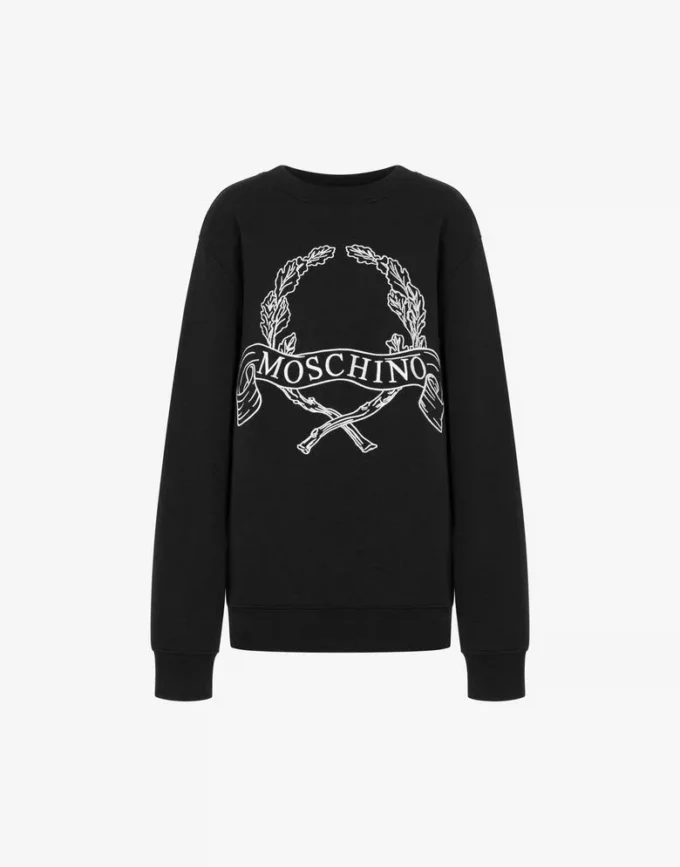 Felpa con cappuccio in cotone biologico Logo Laurel Crown