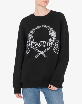 Felpa con cappuccio in cotone biologico Logo Laurel Crown