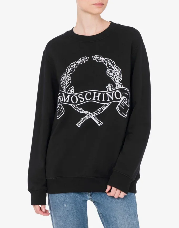Felpa con cappuccio in cotone biologico Logo Laurel Crown