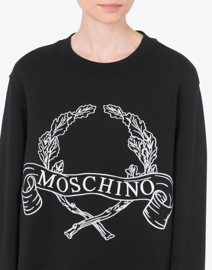 Felpa con cappuccio in cotone biologico Logo Laurel Crown