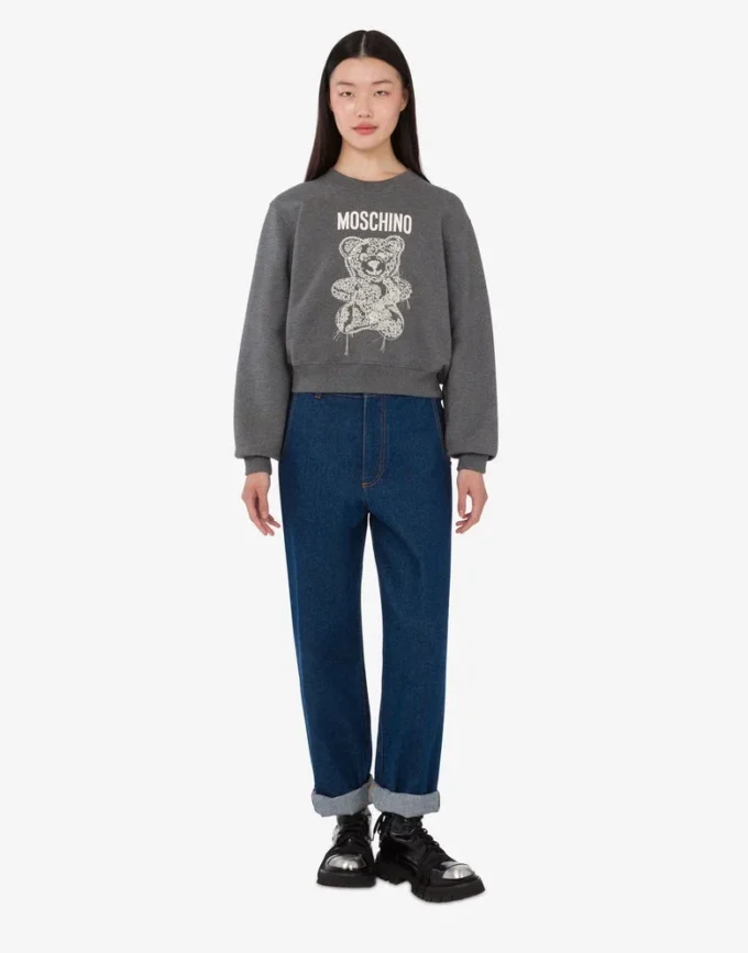 Felpa in cotone biologico Moschino Teddy Bear