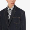 Giacca in denim di cotone blu Giacca in denim di cotone blu