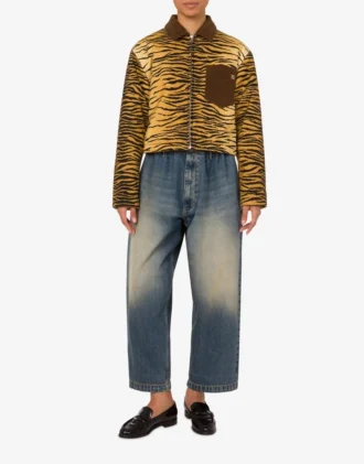 Giacca in gabardine di cotone stampato