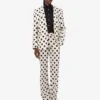 Pantaloni in lana con stampa a pois