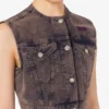 Gilet in tela di cotone sovratinta Gilet in tela di cotone sovratinta
