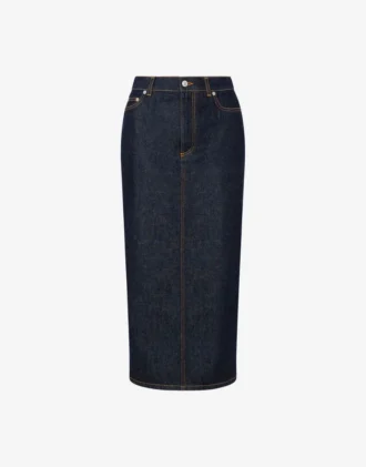 Gonna in denim blu