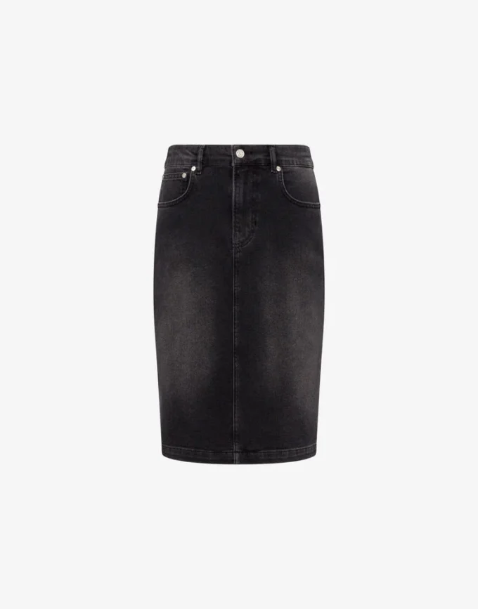 Gonna in denim di cotone elasticizzato Gonna in denim di cotone elasticizzato
