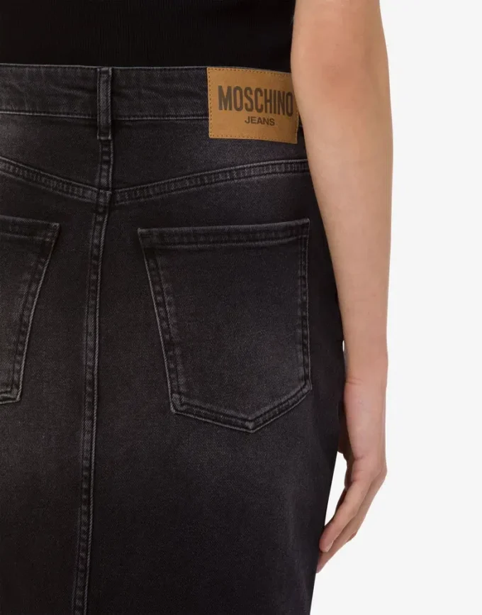 Gonna in denim di cotone elasticizzato Gonna in denim di cotone elasticizzato
