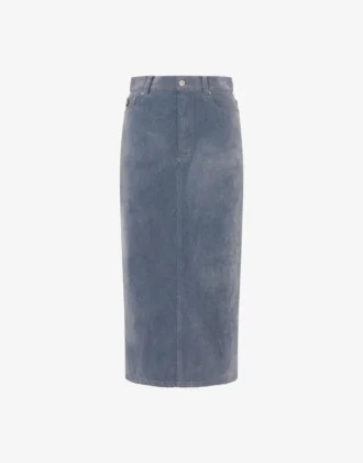 Gonna in denim floccato