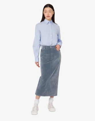 Gonna in denim floccato