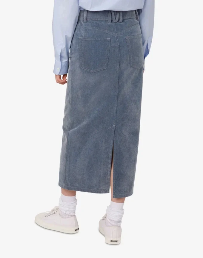 Gonna in denim floccato Gonna in denim floccato