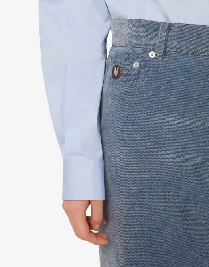 Gonna in denim floccato Gonna in denim floccato