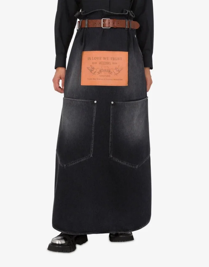 Gonna in denim nero