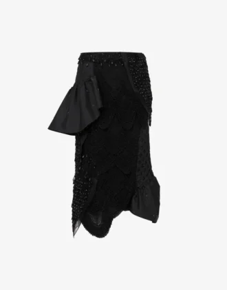Gonna in organza di seta ricamata