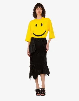 Gonna in organza di seta ricamata