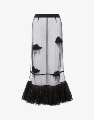 Gonna in tulle ricamato