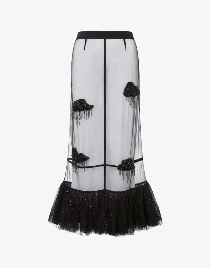 Gonna in tulle ricamato