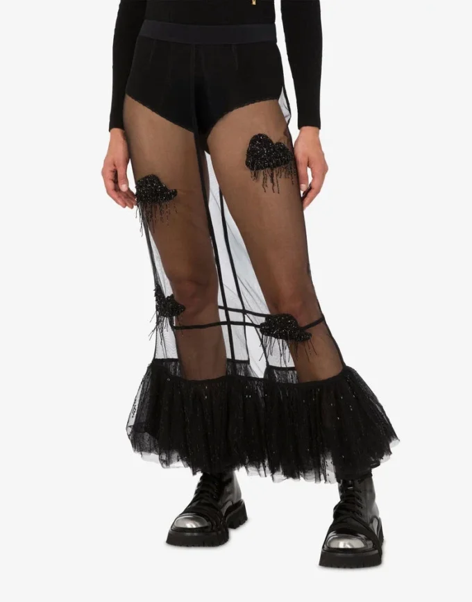 Gonna in tulle ricamato