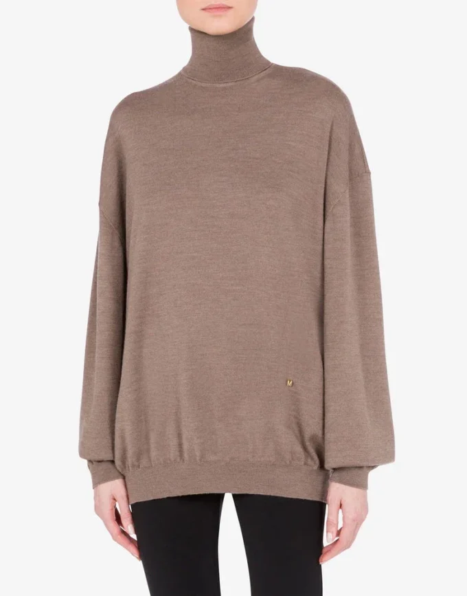 Maglione a collo alto in lana Golden M