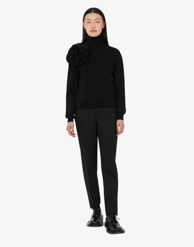 Maglione a collo alto in lana merino