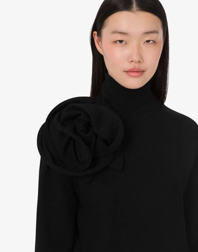 Maglione a collo alto in lana merino