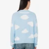 Maglione in misto cotone biologico con stampa archiviata di nuvole